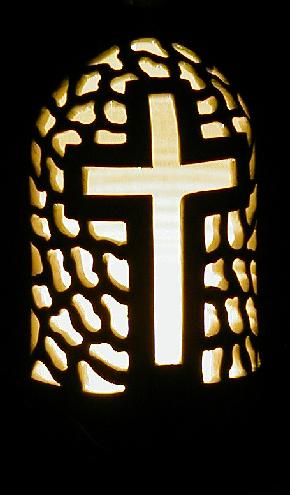 Block Cross Bottle luminary (night)
